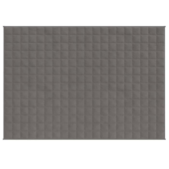 Couverture Lestée 11,5 kg Couette Lourde 203 x 221 cm, Coton Doux, Respirante, avec Perles de Verre, Convient aux Personnes 113-140 kg, pour Soulager Anxiété et Stress, Améliorer Sommeil, Gris | FR