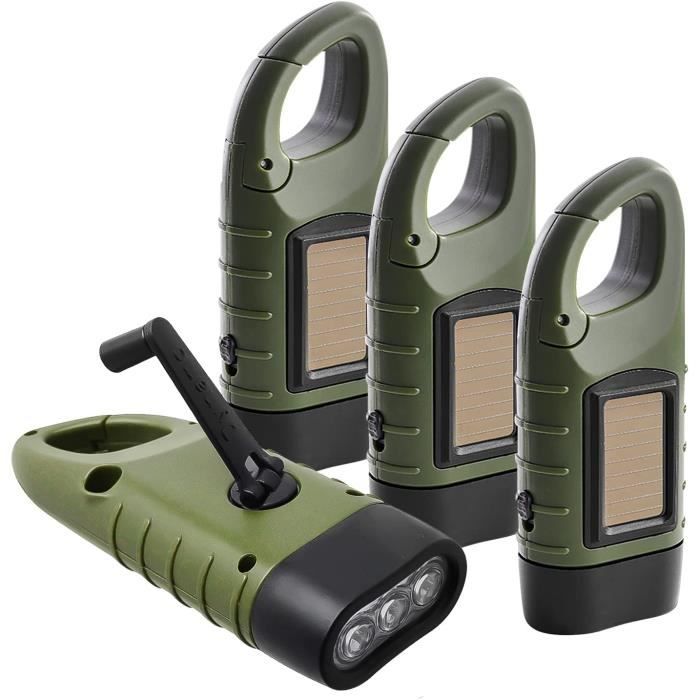 Lampe De Poche D'urgence Torche De Camping 3 DEL Dynamo Manivelle D'urgence