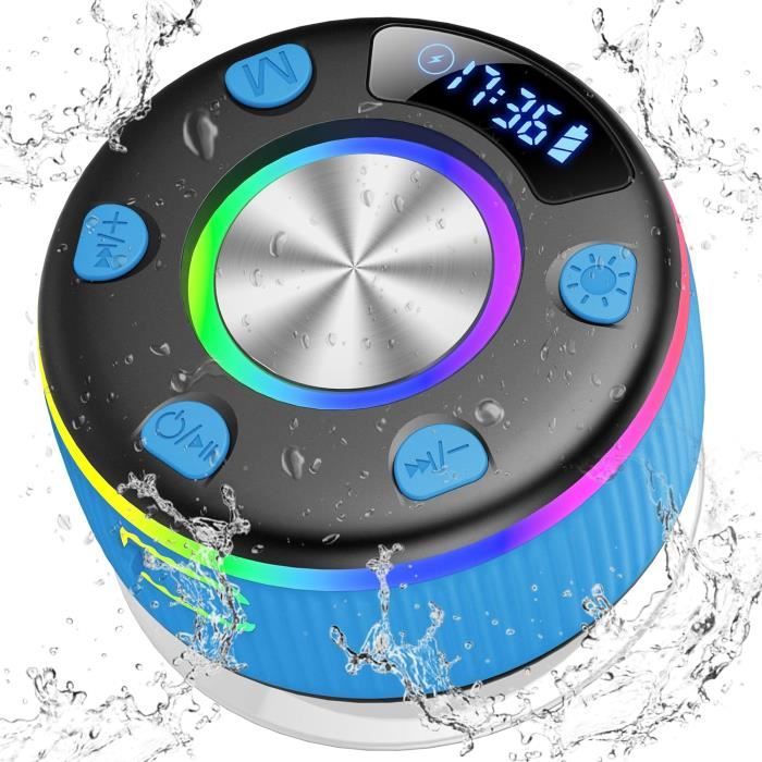 Enceinte Douche Bluetooth 5.3, Enceinte Etanche Ip7, Haut-Parleur Avec