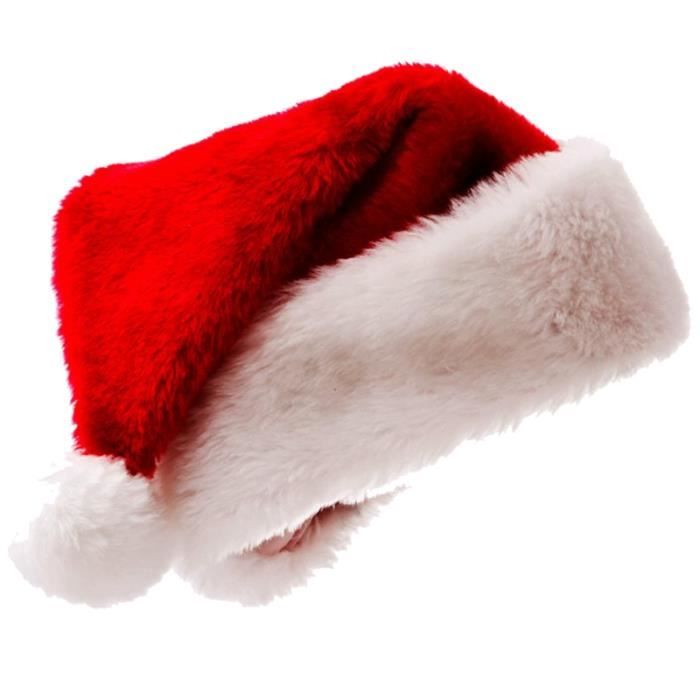 Chapeau De Père Noël Pour Adultes Et Enfants - Bonnet Doux En Tricot, Classique Avec Pompon Blanc, Idéal Pour Les Fêtes De Noël