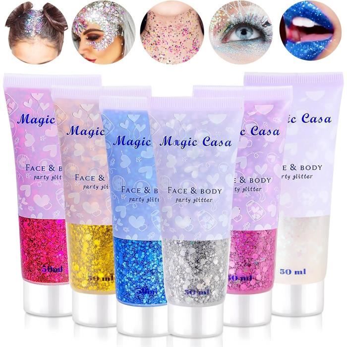 Paillettes Libres W7 Rose - Brillants Pour Visage, Corps, Cheveux Et Nail Art