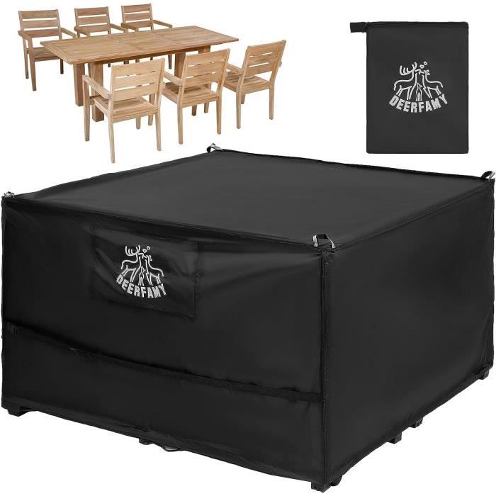 Housse De Protection Pour Table De Jardin 170x50x90 Cm - Tissu Oxford 600D Imperméable Et Anti-UV - Avec Cordon Et Boucles - 13