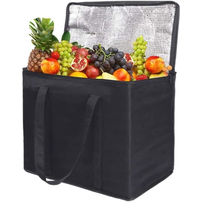 Grand Sac Réutilisable avec Fermeture Éclair Sac de Livraison de Nourriture Épaissi Sac pour