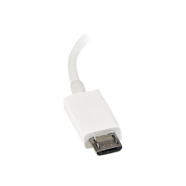 Câble adaptateur Micro USB vers USB Host OTG - M/F - Câble adaptateur Micro USB vers USB Host OTG de 12 cm - M/F - Blanc - UUSBOTGW