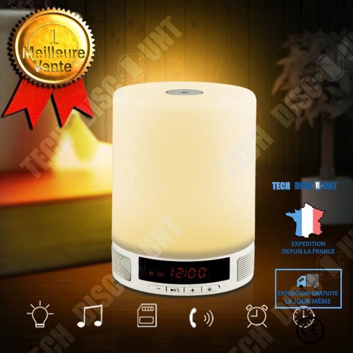 TD® Lampe à poser de table LED avec Haut Parleur Lumineuse et Portable Sans Fil Bluetooth- Enceinte Lumineux Bluetooth
