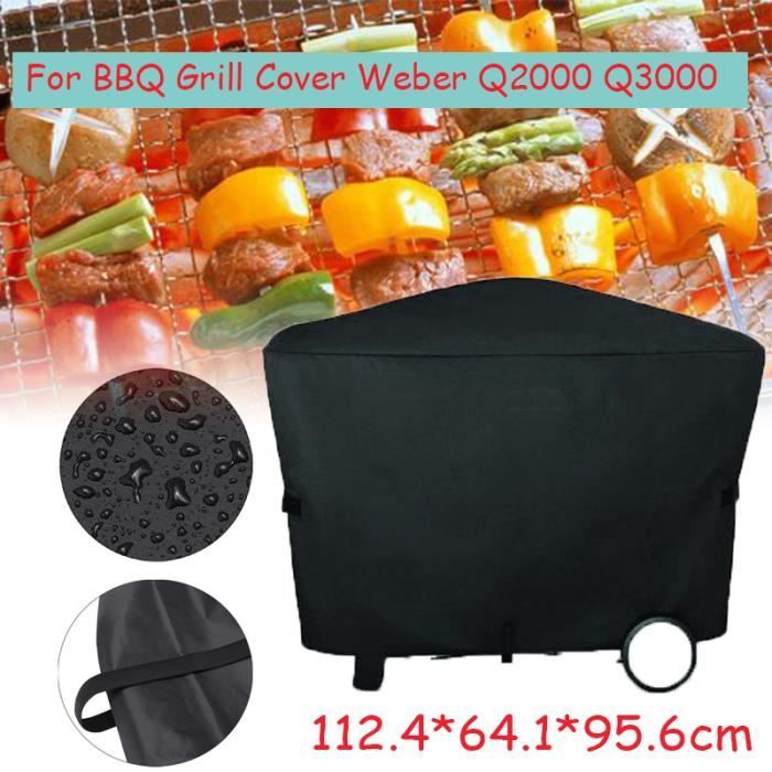 Dough.Q Housse de Protection pour Barbecue Weber Q1000 Q2000 54 x 76 x 69 cm Noir