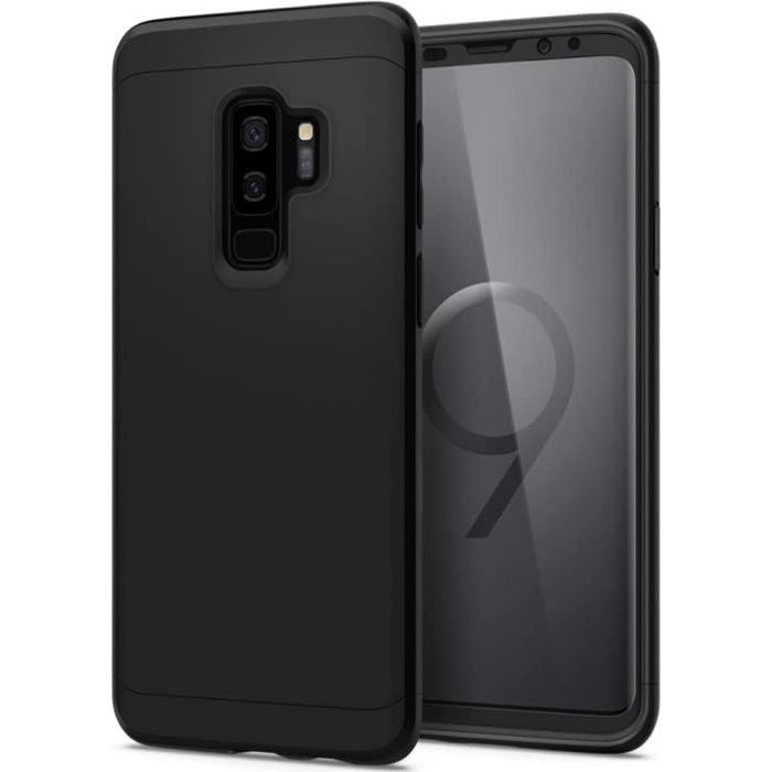 Coque Samsung Galaxy S9 Plus Protection Intégrale 360 + Film Verre Trempé Ecran Etui Antichoc Noir