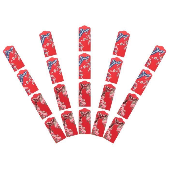 Enveloppe Chinoise En Soie Rouge Brodée Pour Cadeaux De Mariage Ou Argent - 19.5x11 Cm - 6