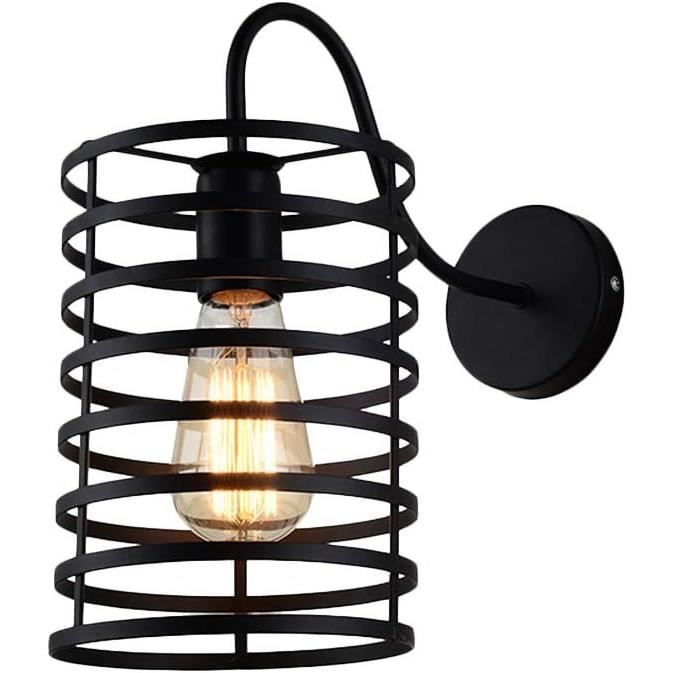 Applique Murale Vintage En Métal Avec Cages En Fer E27 Pour Salon