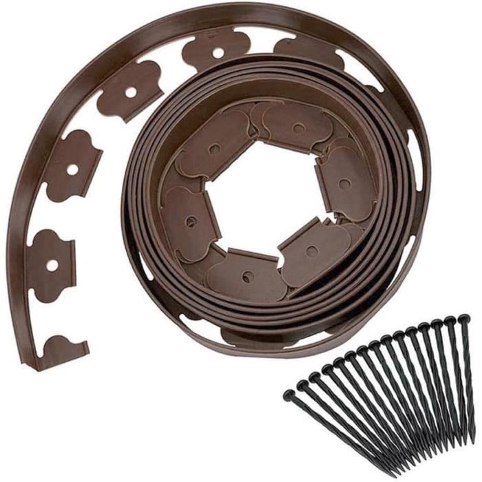 AKOFIC Bordures De Jardin, 20 Pièces Bordure De Pelouse Effet Pierre En Plastique, 5 Mètres Palissade Clôture Bordure Flexible Gris Bords Pour Jardin Pelouse Plantes Parterres De Fleurs Gazon