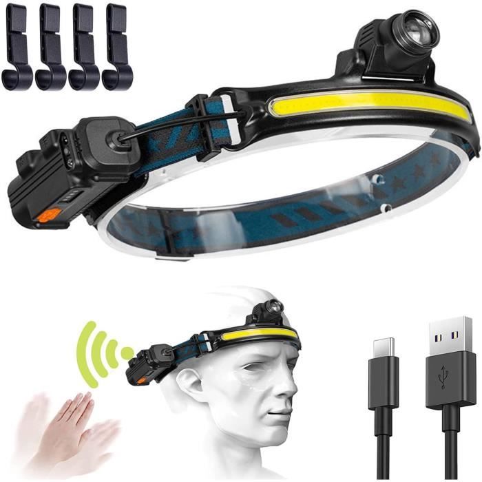 Lampe Frontale LED D'extérieur Rechargeable Par USB IPX4 étanche Et Longue Durée Avec 7 Modes D