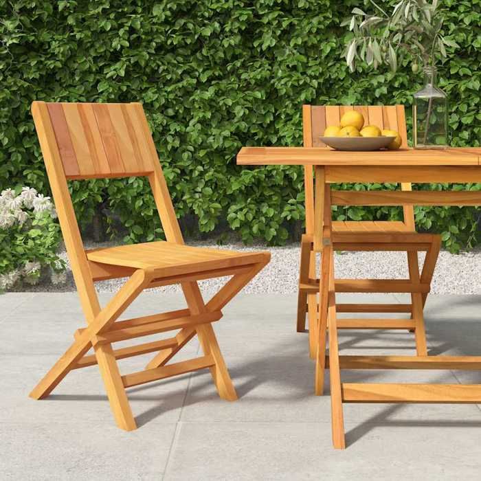 vidaXL Chaises de jardin pliantes 4 pcs 61x67x90 cm bois massif teck 3155055