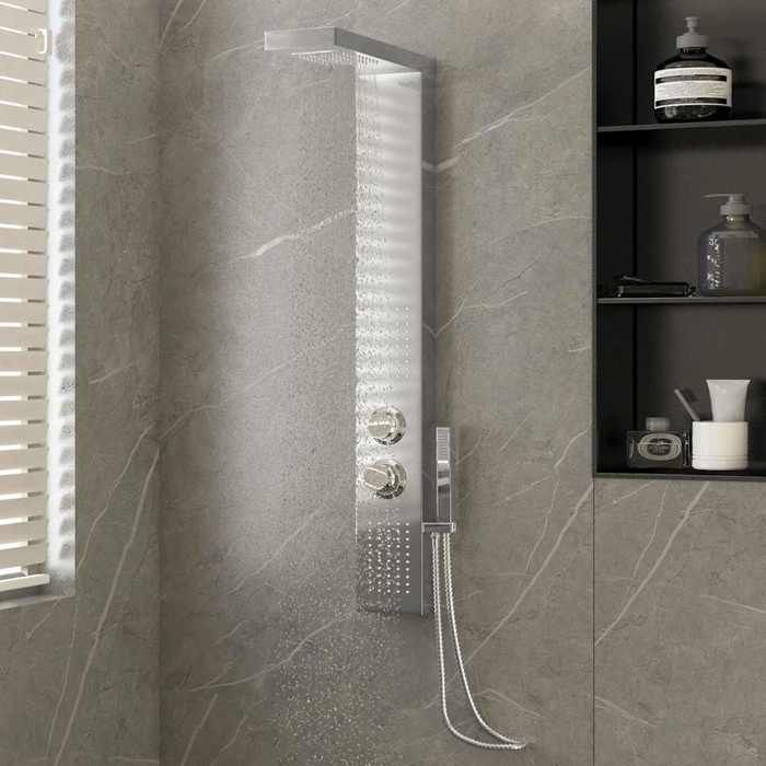 vidaXL Panneau de douche Verre 25 x 44 6 x 130 cm - vue 4