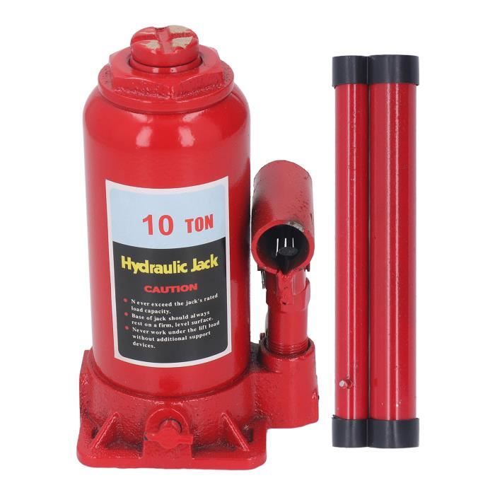 Cric Hydraulique Bouteille 10T – Hauteur Mini 185 Mm, Course 120 Mm, Poignée 3 Sections - 8