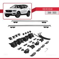 Barres De Toit ACE-2 Pour Volvo XC40 (2018-2025) - En Aluminium Noir - Charge Max 75 Kg - Faciles à Monter