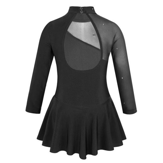 Enfant Fille Robe Patinage Artistique Tenue Tutu Justaucorps Gymnastique Danse Classique 4 12 Ans Noir Cdiscount Sport