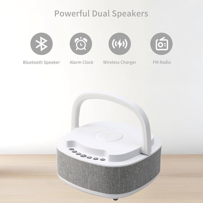Réveil silencieux, horloges de chevet sans tic-tac, horloges de Table à piles pour chambre à coucher, crème facile - TV Son Photo