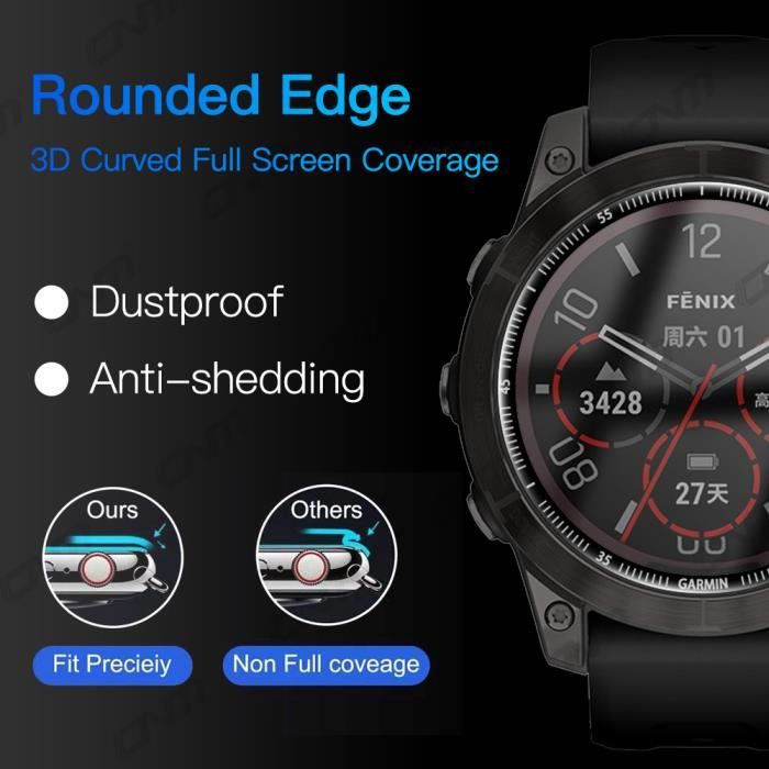 Fenix 7X 2 Pieces Protecteur d ecran 5D pour montre intelligente Garmin Fenix 6 Pro Film de protection soup Cdiscount Telephonie