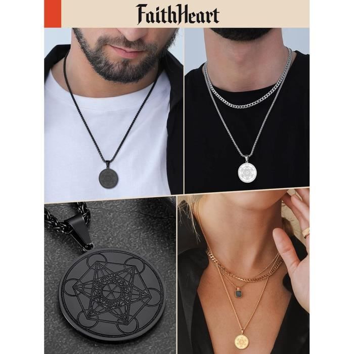 Collier étoile De David En Acier Inoxydable - Bijou Juif Symbolique Pour Homme Ou Femme
