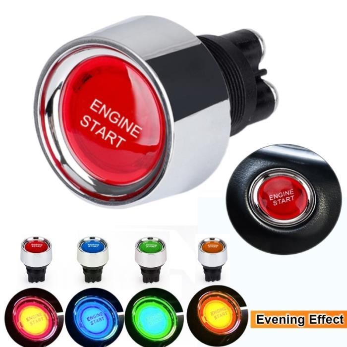 Bouton Start/Stop Moteur Universel - Démarrage Sans Clé Voiture - Installation Plug & Play - ABS étanche