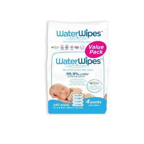 WaterWipes Lot de 4 boîtes économiques de lingettes bébé 240-lingettes au  total - Cdiscount Au quotidien