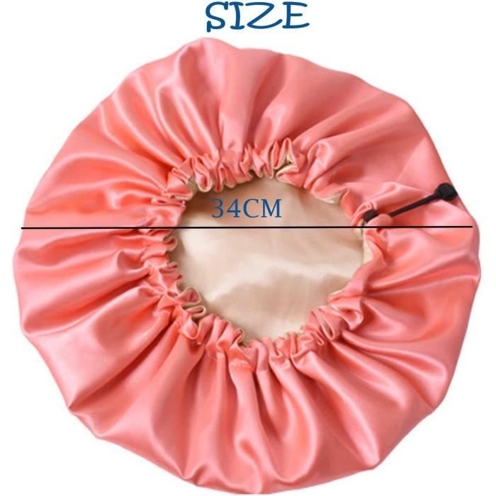 Bonnet De Nuit En Satin Réglable - Double Couche, élastique, Motifs Tendance - Pour Femmes, Protection Cheveux