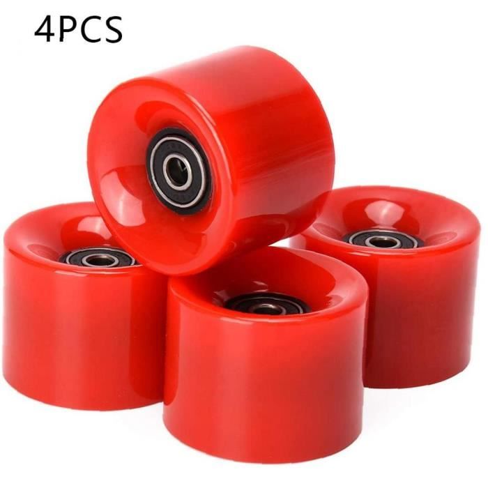 4 Roues De Skateboard 60 Mm En PU – Tout Terrain Pour Longboard Et Planche Banane (Noir)