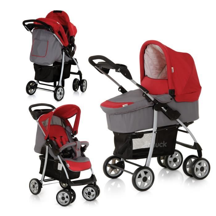 Hauck poussette combinée shopper trio set rouge discount