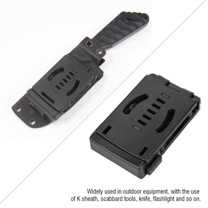 Lot De 4 Clips Ceinture Kydex - étui Multifonction EDC, Noir, 7.5x5 Cm