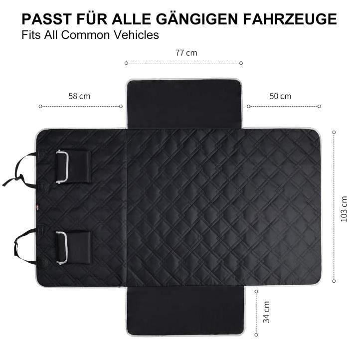 Housse Coffre Voiture Chien Impermeable 180x103 Cm – Protection Avec Poches Et Rabats Latéraux Universelle