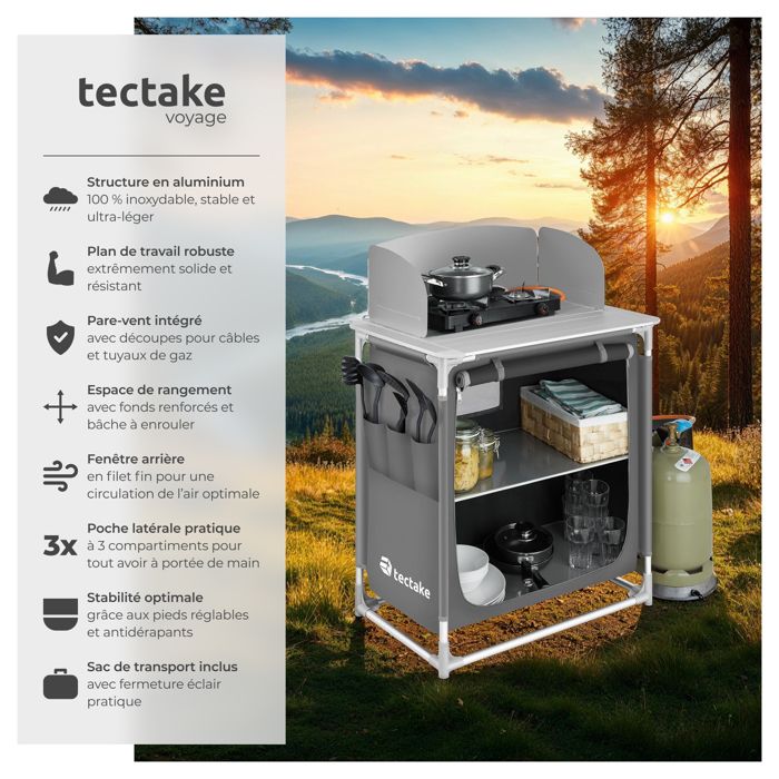 Cuisine de camping pliable KESSER® - Armoire de camping avec sac de rangement