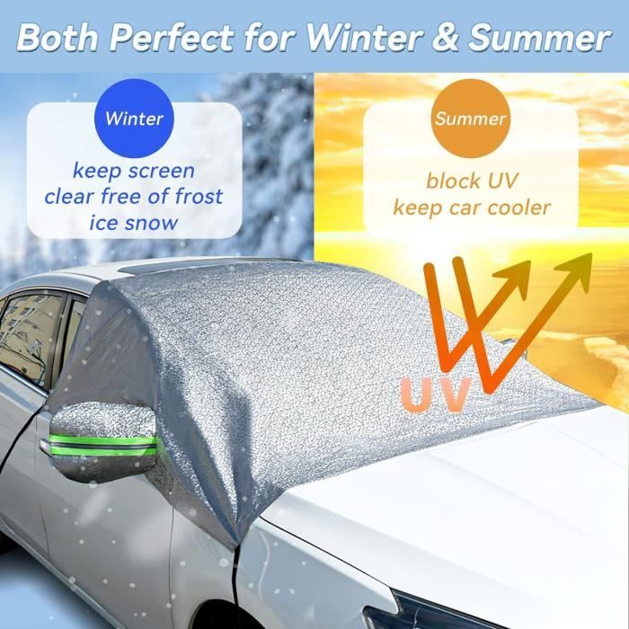 Protege Voiture Gel AJW-Pare-soleil Universel Pour Pare-brise De Voiture Motif Abeilles Protection Hiver Voiture