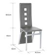 Chaise de salle à manger BUL - Lot de 2 - Gris - Style scandinave en simili cuir-2