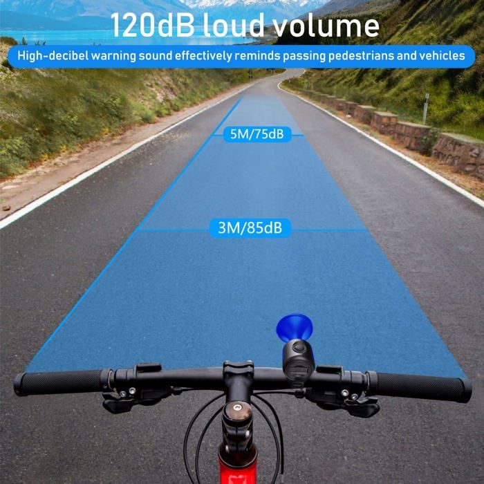 Sonnette électronique TNSLAND 120 DB – Étanche IPX4, Pour Guidon 22-30 Mm, Pile CR2032 Incluse