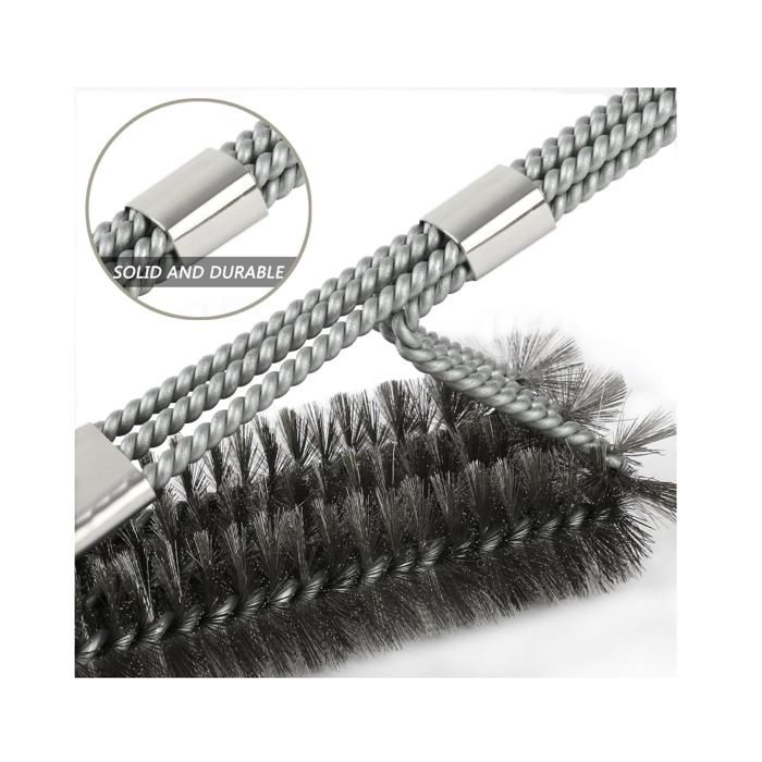 BBQ Triangle Grill Barbecue brosses avec racloir, Manche DE 43,2 cm ...