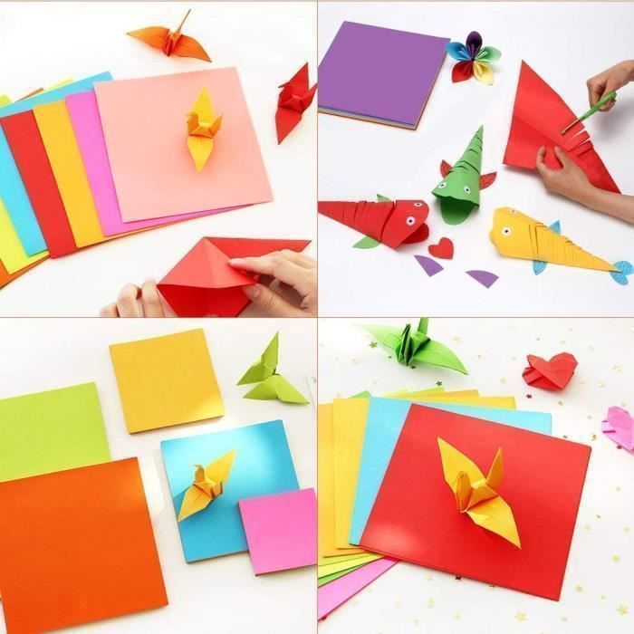 100 Feuilles Papier Origami Double Face Bleu Lac 15x15 Cm - Papier Pliage Premium Pour Loisirs Créatifs