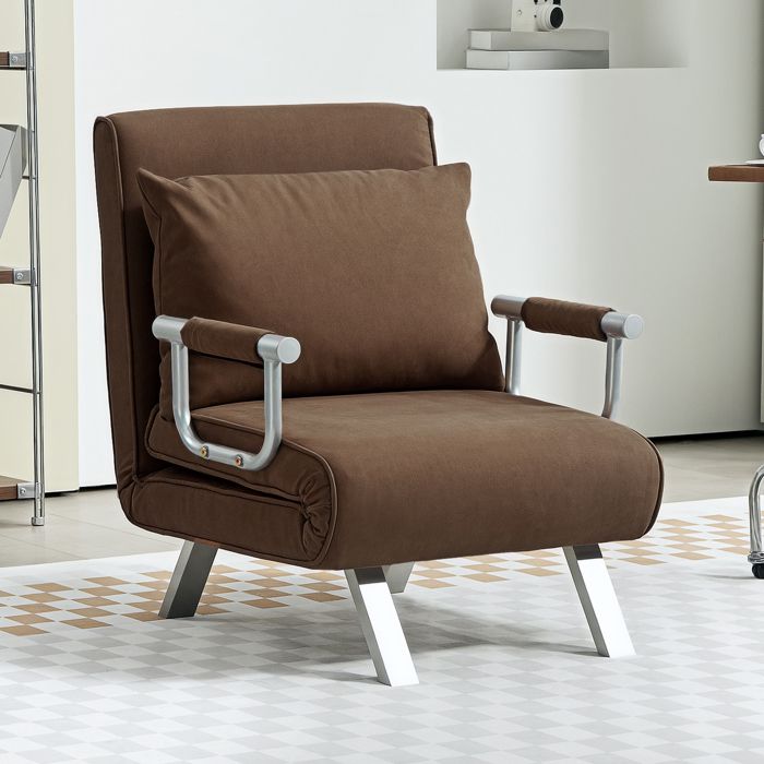 Fauteuil-lit Makika Convertible Brun – Canapé, Chaise Longue, Invités, Gain De Place !