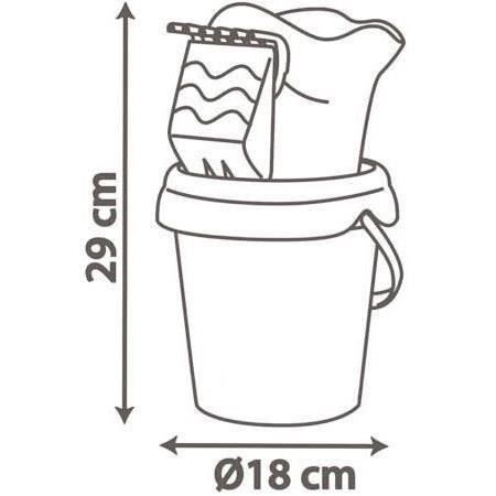 Seau De Plage Gabby – Set Garni Avec Tamis, Râteau, Pelle, Arrosoir Et Moule à Sable – Dès 18 Mois – Fabrication Française