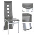 Chaise de salle à manger BUL - Lot de 2 - Gris - Style scandinave en simili cuir-3