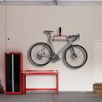 Porte-vélo Maclean MC-430 Support mural pour vélo horizontal acier charge max. 30 kg noir-rouge-3