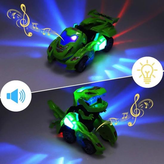 Nouveau Dinosaure transformé électrique Jouet voiture général à roues Robot  réaménagement voiture enfants cadeau - VERT - Cdiscount Jeux - Jouets