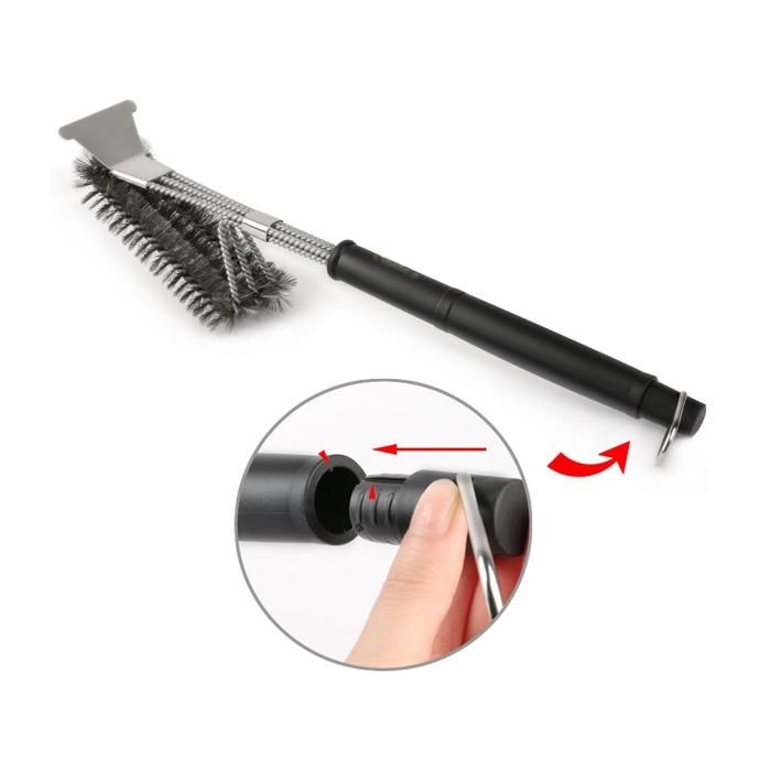 BBQ Triangle Grill Barbecue brosses avec racloir, Manche DE 43,2 cm ...