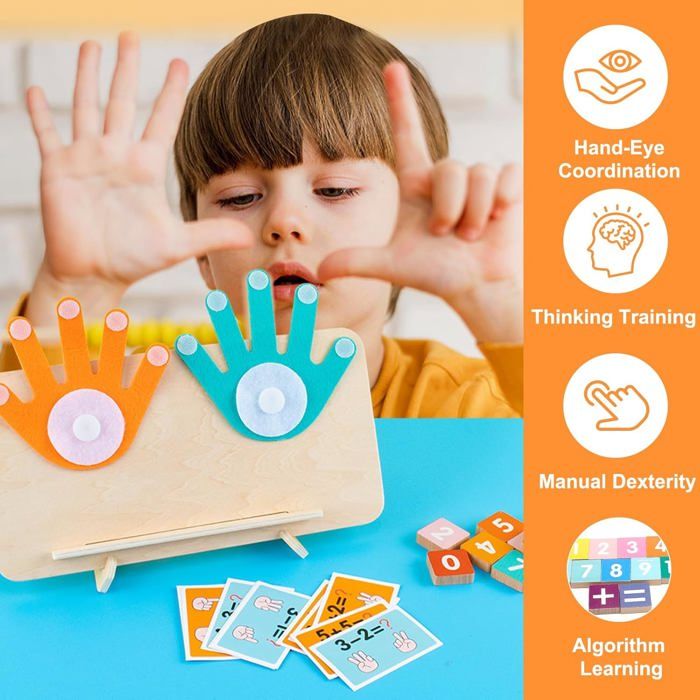 Jouet Montessori Mathématiques En Bois - 141 Pièces - Apprendre à Compter, Additions, Soustractions - 2-6 Ans - 6
