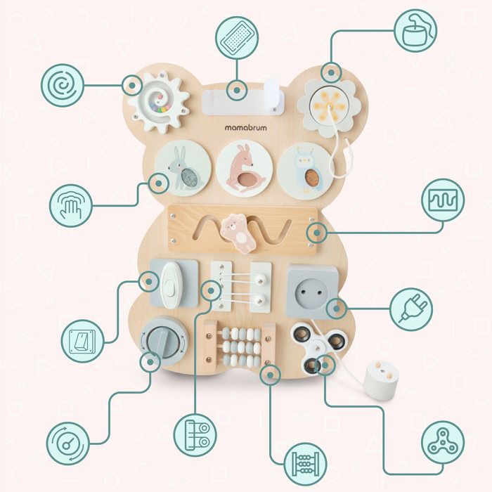 Table Sensorielle FUNLIO Bois 2 Bacs - Réglable 3 Hauteurs 1-5 Ans - Intérieur/Extérieur - Avec Couvercle