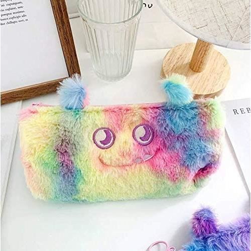 Trousse Scolaire Kawaii En Forme De Patte De Chat, Poil Fin, 21,5x8x3,5 Cm, Pour Filles Et Garçons – Rose Pâle