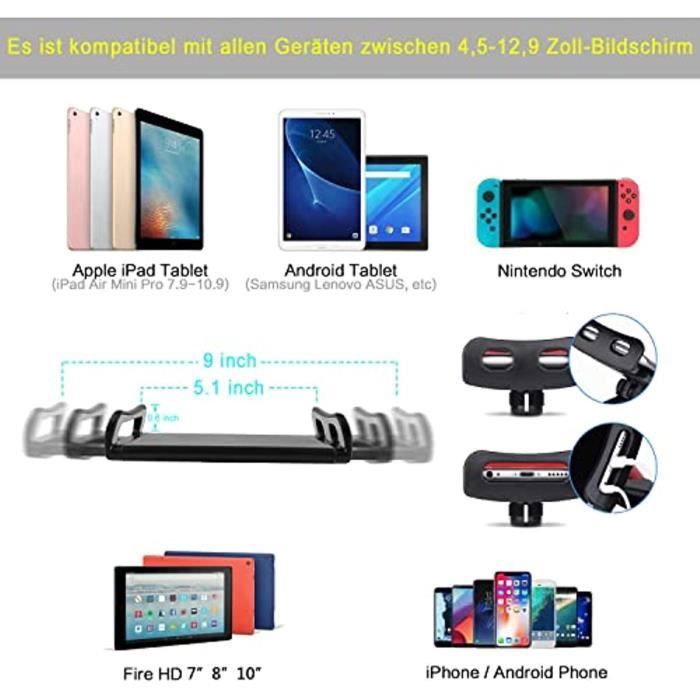 Support Tablette Lit Réglable 360° - Grand Bras Aluminium Pour IPad IPhone 4'' à 15''