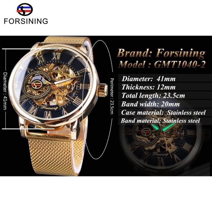 FORSINING-Montre-bracelet mécanique dorée pour homme, montres de luxe,  modules, livraison directe, produits les plus connus, 2021