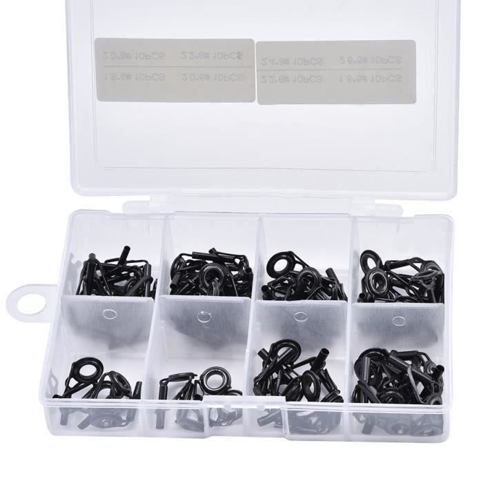 PATIKIL Kit Réparation Pointe Canne Pêche 2-6mm - 6pcs Anneaux INOX Doré Pour Eau Douce Salée