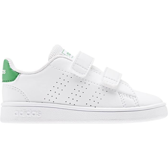 ADIDAS Baskets ADVANTAGE I - Enfant - Blanc/Vert Blanc/vert/gris