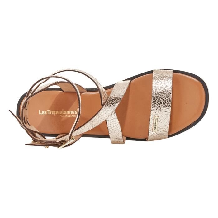 Sandales Les Tropeziennes Par M. Belarbi Hocean Or Femme Cuir Ouvert Boucle de serrage